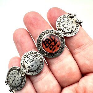 Antique Vintage Asian Happiness Bracelet Sterling Silver Chinese Character